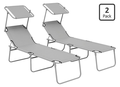 Pack grey foldable reclining - 2,