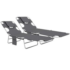 Foldable Sun Lounger Set of 2
