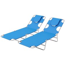 Foldable Sun Lounger Set of 2