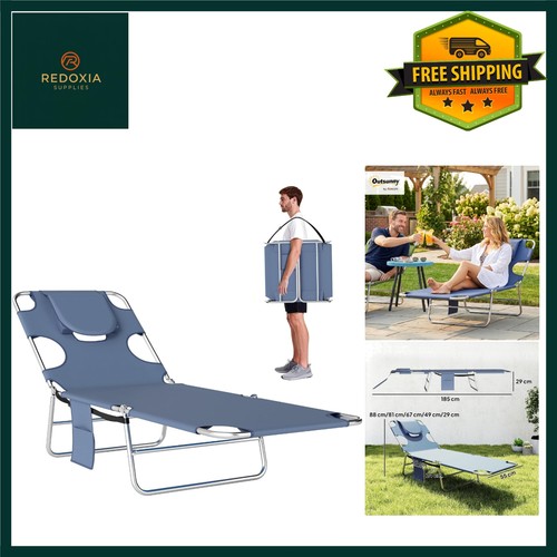 Adjustable folding sun lounger - adjustable,
