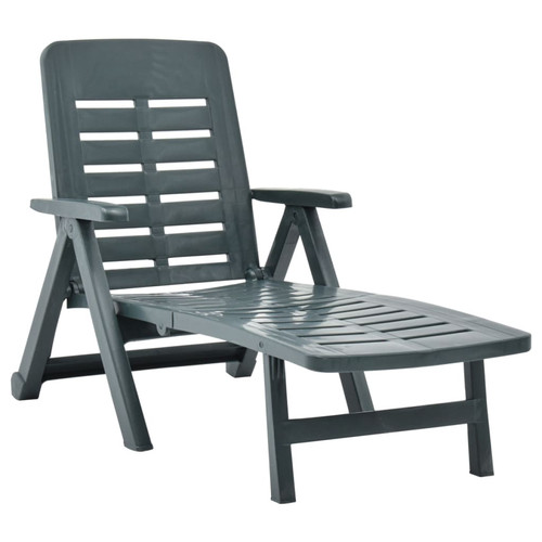Sun lounger green plastic - green,