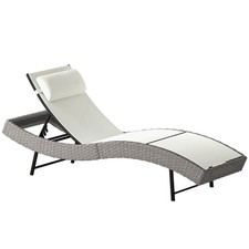 Outsunny Rattan Sun Lounger