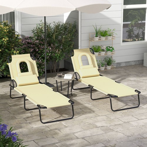 Outsunny folding sun lounger - folding,