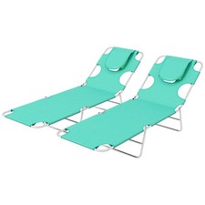 Foldable Sun Lounger Set of 2