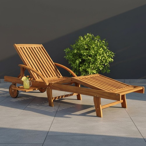 Wooden sun lounger - chaise, 4