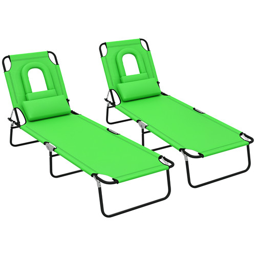 Outsunny folding sun lounger - folding,