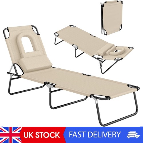 Folding sun lounger - folding, with