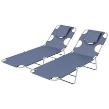Foldable Sun Lounger Set of 2